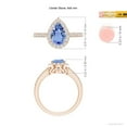 thumbnail image 4 of ANGARA Natural Pear 1.3 ct Tanzanite Ring with Diamond Halo in 14K Rose Gold for Women (Size-9x6mm) | December Birthstone, Birthday, Anniversary, Jewelry Gift for Women | Natural Tanzanite Ring, 4 of 9