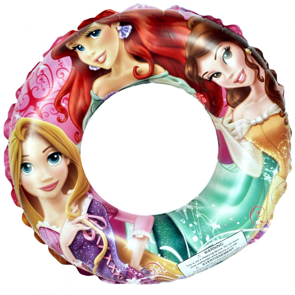 Disney Princess Girls Inflatable Swim Ring with Belle and Repair Kit