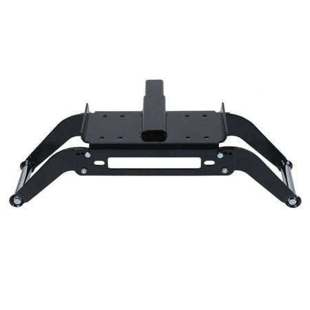 HilldaAline, Foldable Winch Mounting Plate Steel Mounting Plate For 2 Inch Hitch Receiver, black
