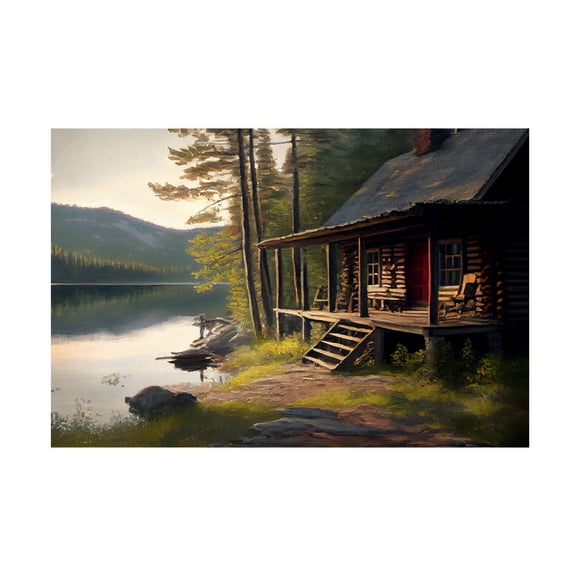 Canvas Wall Art - Sasha 'Cabin IV' Wall Art for Living Room, Bedroom, or Office DÃ©cor by Trademark Fine Art - 19 x 12 Inches