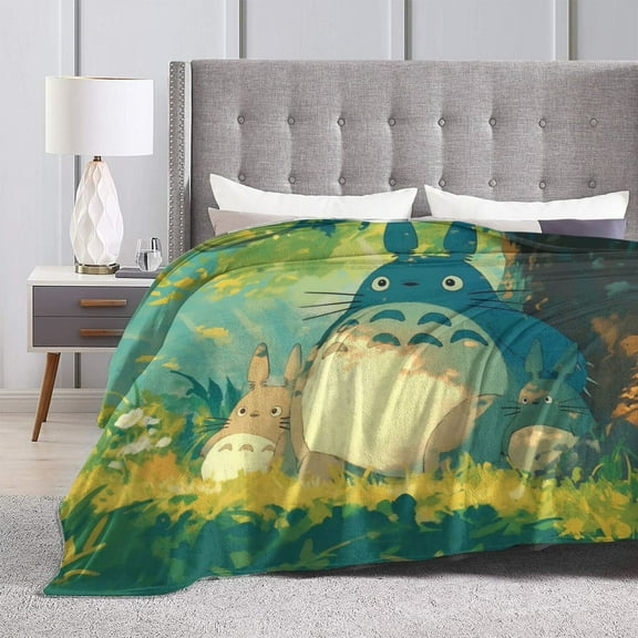Soft Fleece Plush Throw My Neighbor Totoro Fluffy Blanket for Couch Sofa Bed Office 60"x50"