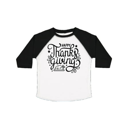 

Inktastic Happy Thanksgiving Hand Lettering with Turkey and Stars Gift Toddler Boy or Toddler Girl T-Shirt