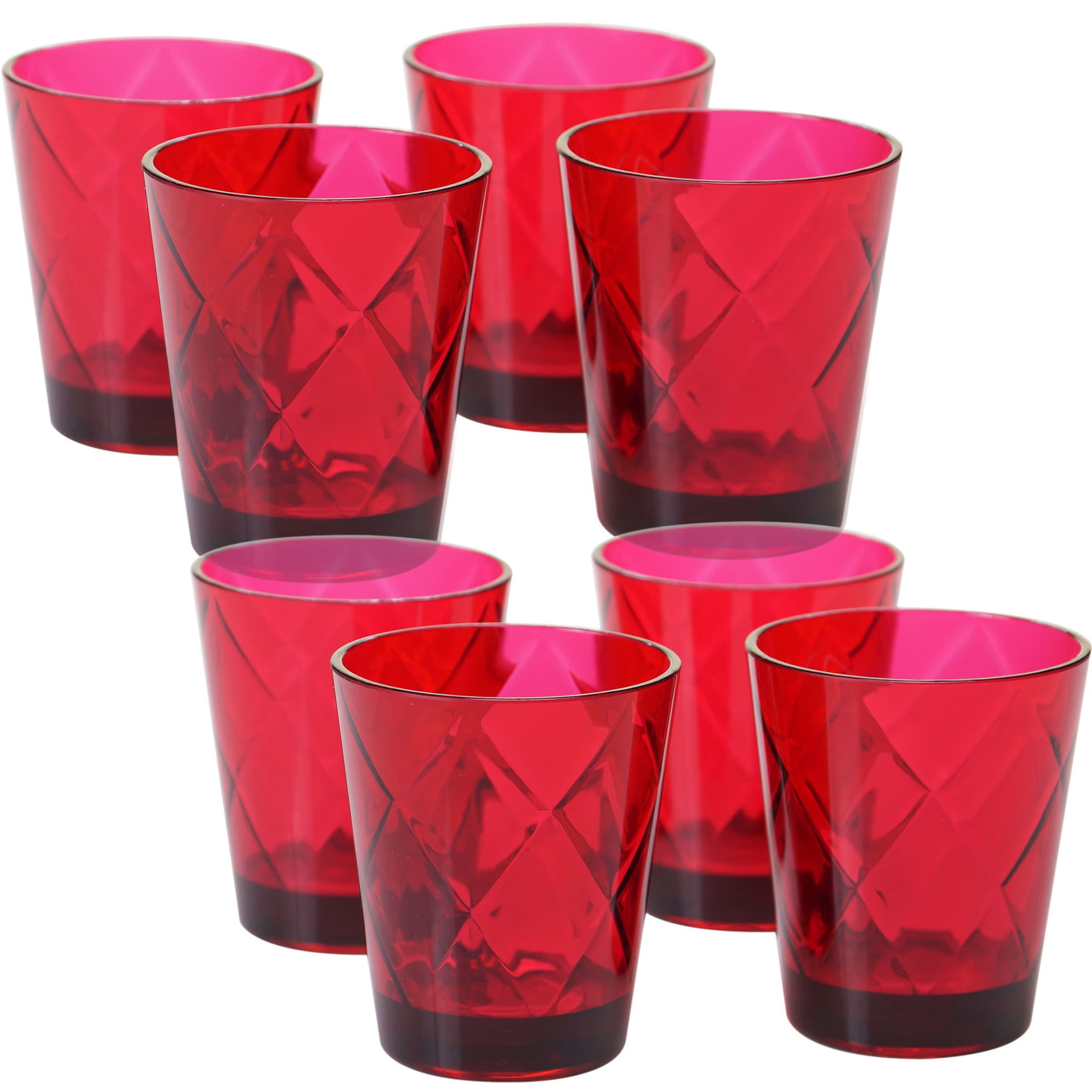 Certified International Red Acrylic 15ounce Double Old Fashion Glasses
