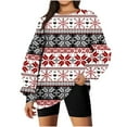 thumbnail image 1 of Hauts d'Été à Manches Longues pour Femmes Mode Décontractée Impression Col Rond Manches Longues Chandail en Molleton Ample Blouse d'Automne Pull Hauts Col Haut pour Femmes Hauts et Blouses d'Été, 1 of 6