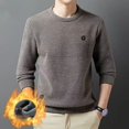 thumbnail image 1 of Suéter de terciopelo de hurón para hombre, suéter de invierno con forro polar, grueso, cuello redondo, suelto, de color sólido, para hombre, cálido y combinable, 1 of 5