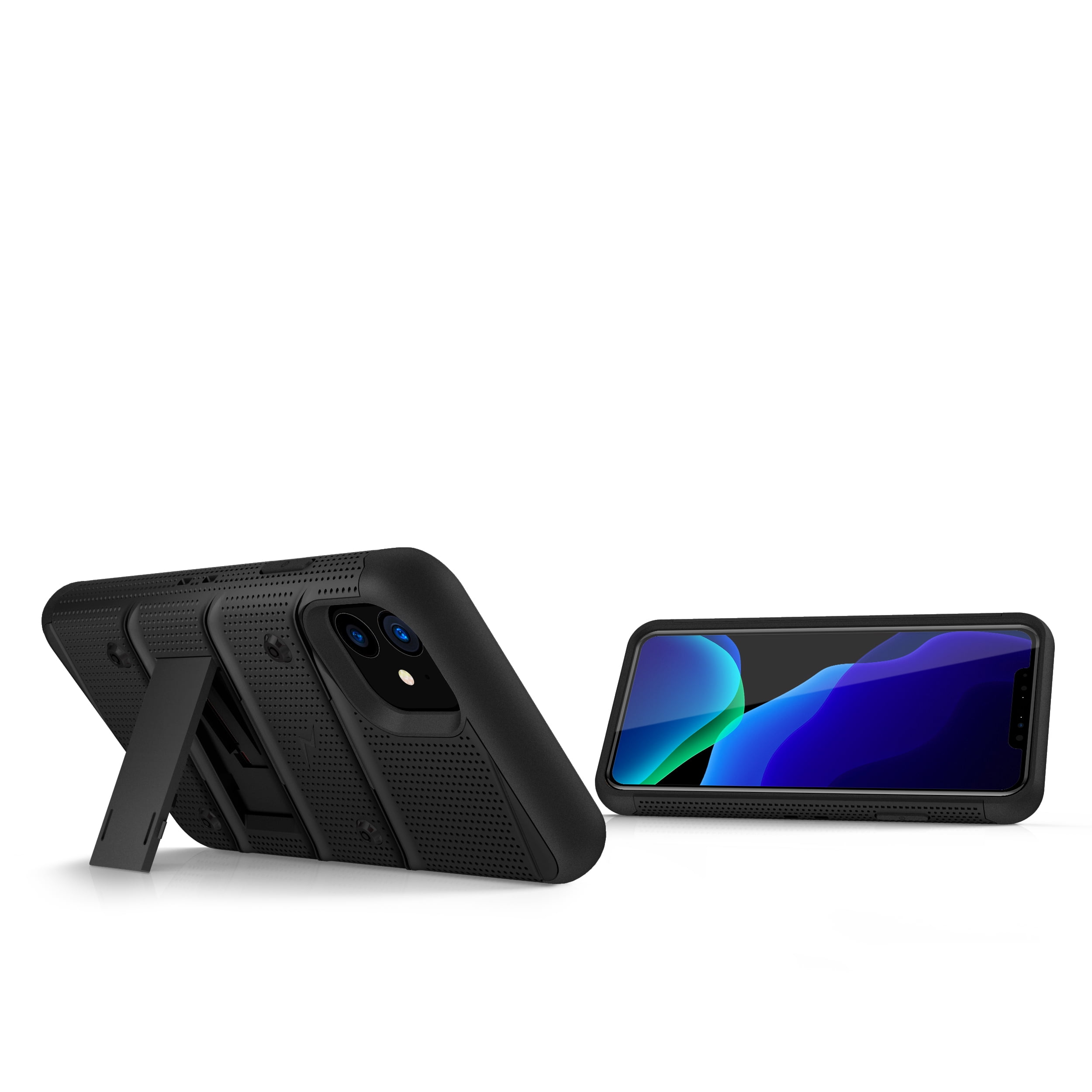 ZIZO BOLT Series iPhone 11 Case - Heavy-duty Military-grade Drop Protection w/ Kickstand Included Belt Clip Holster Tempered Glass Lanyard - Black