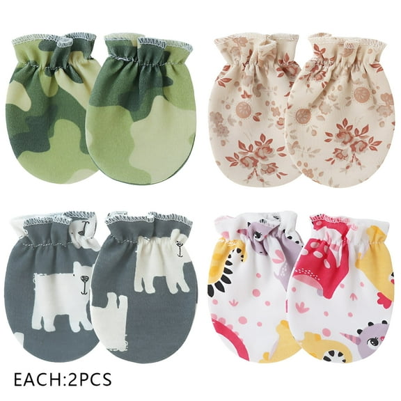 TELOLY 8Pcs Baby Mittens,Designed for Babies Baby Mittens Newborn,Suitable for Sensitive Skin Newborn Mittens,Style1