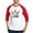 Red/White, variant on CafePress - Ghost With A Funny Face - Cotton Baseball Jersey, 3/4 Raglan Sleeve Shirt