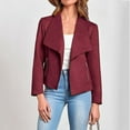 thumbnail image 2 of Women's Faux Suede Jackets 2024 Fall Long Sleeve Open Front Cropped Coat, 2 of 4