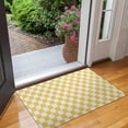 thumbnail image 2 of Yellow White Checkerboard Checkered Pattern Door Rugs,Washable Non Slip Door Mats Indoor,Decorative Door Mats,Entry Mat Indoor for Entrance,Bedroom,Kitchen,Bathroom,17"x30", 2 of 6