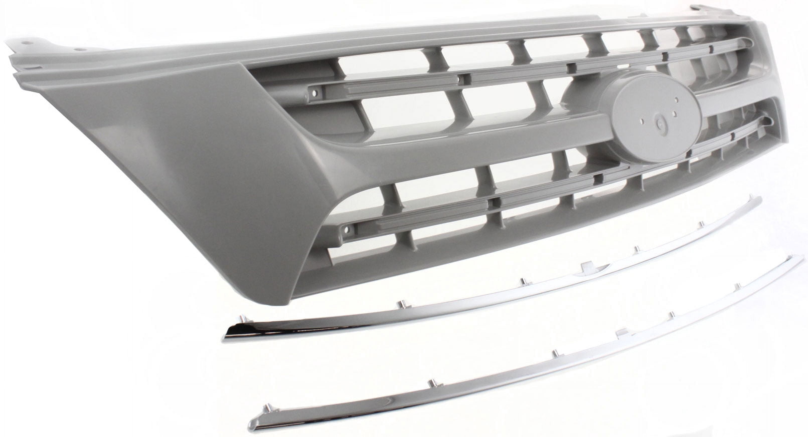 Grille Assembly Compatible With 2006-2010 Kia Sedona Upper Silver Shell and Insert