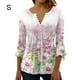 thumbnail image 5 of Tops de manga 3/4 Qarigey camiseta oscilante Rosa S, 5 of 5
