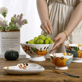 thumbnail image 4 of Cuenco alto de cerámica para ensalada de frutas, redondo, estilo pastoral, para arroz, con personalidad, para postre, 4 of 5