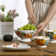 thumbnail image 4 of Cuenco alto de cerámica para ensalada de frutas, redondo, estilo pastoral, para arroz, con personalidad, para postre, 4 of 5