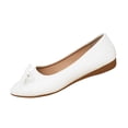 thumbnail image 5 of Xucatan Women's Vintage Bowknot Pointed Toe Flats with Low Heel, Soft Faux Leather Slip On Shoes with Padded Insole, Gentle Comfortable Casual Flats for Daily Walking and Wear Gift, 5 of 9