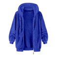 thumbnail image 4 of JIUKE Mens Fuzzy Sherpa Jacket Fleece Long Sleeve Full-Zip Hooded Shirt Casual Warm Winter Jacket Coats, 4 of 5