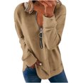 thumbnail image 1 of Yuyuzo Tunic Tops for Women Long Sleeve Pullover Round Neck Half Zipper Solid Color Fall Top Blouses, 1 of 5