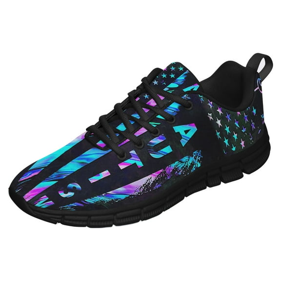 Autism Rights Movement Running Shoes Sneakers Mesh Black Size 3.5