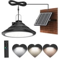 thumbnail image 1 of Lixada Solar Powered Pendant Lamp Outdoor IP66 Waterproof Hanging Lights with Remote Controller Garage Light 3 Color Temperatures Dimmable, 1 of 7