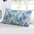 thumbnail image 5 of Blue Botanical Throw Pillow Cover 20 x 36 Inch Decorative Pillow Cover Vintage Watercolor Impressionist Style Lumbar Pillowcase Seasonal Rectangle Cushion Case for Couch Sofa Bed Living Room, 5 of 7