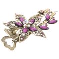 thumbnail image 3 of EeaseMX Clips para el cabello de cristal con flores para mujer vintage Barrettes Accesorios para el cabello (púrpura), 3 of 8