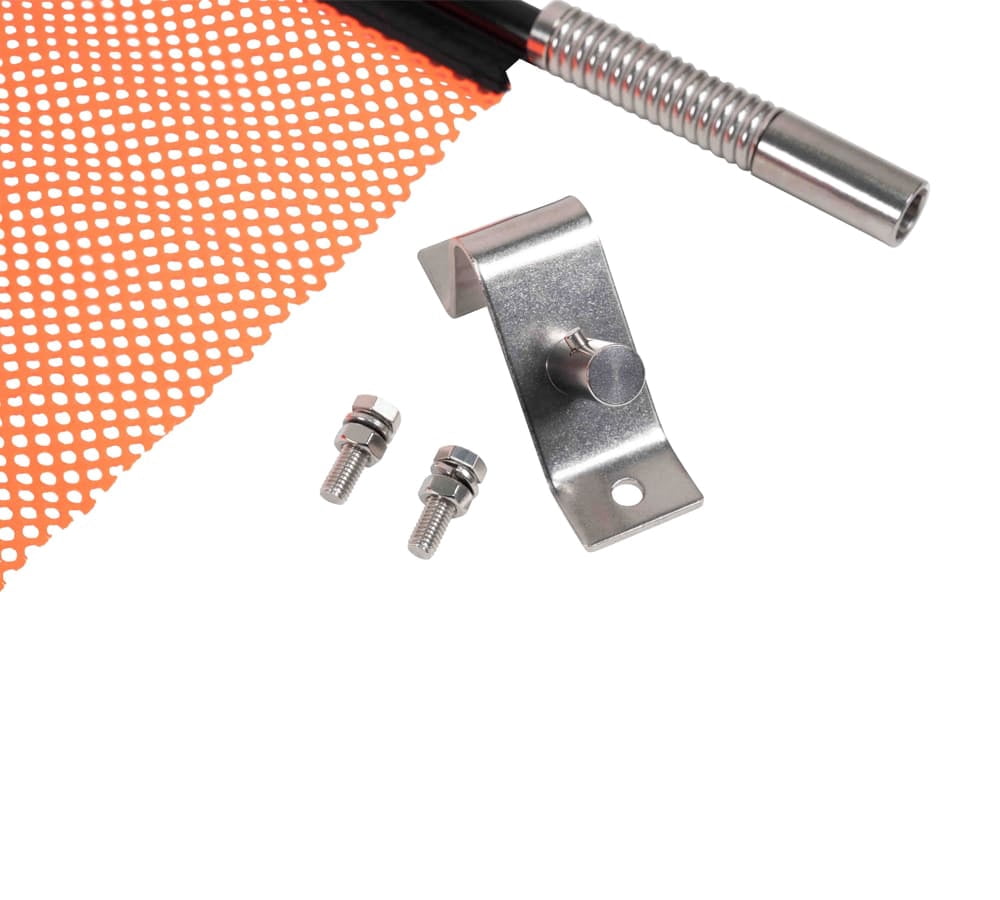 EZ Mount 18" x 18" Jersey Orange Mesh Safety Flag DOT Compliant - (4 Pack)