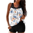 thumbnail image 2 of Women's Tankini Swimsuit Scoop Neck Ruffled Cuff Loose Top with Boyshorts Loose Fit Lightweight Soft Stretch Beach Bathing Suit, 2 of 4