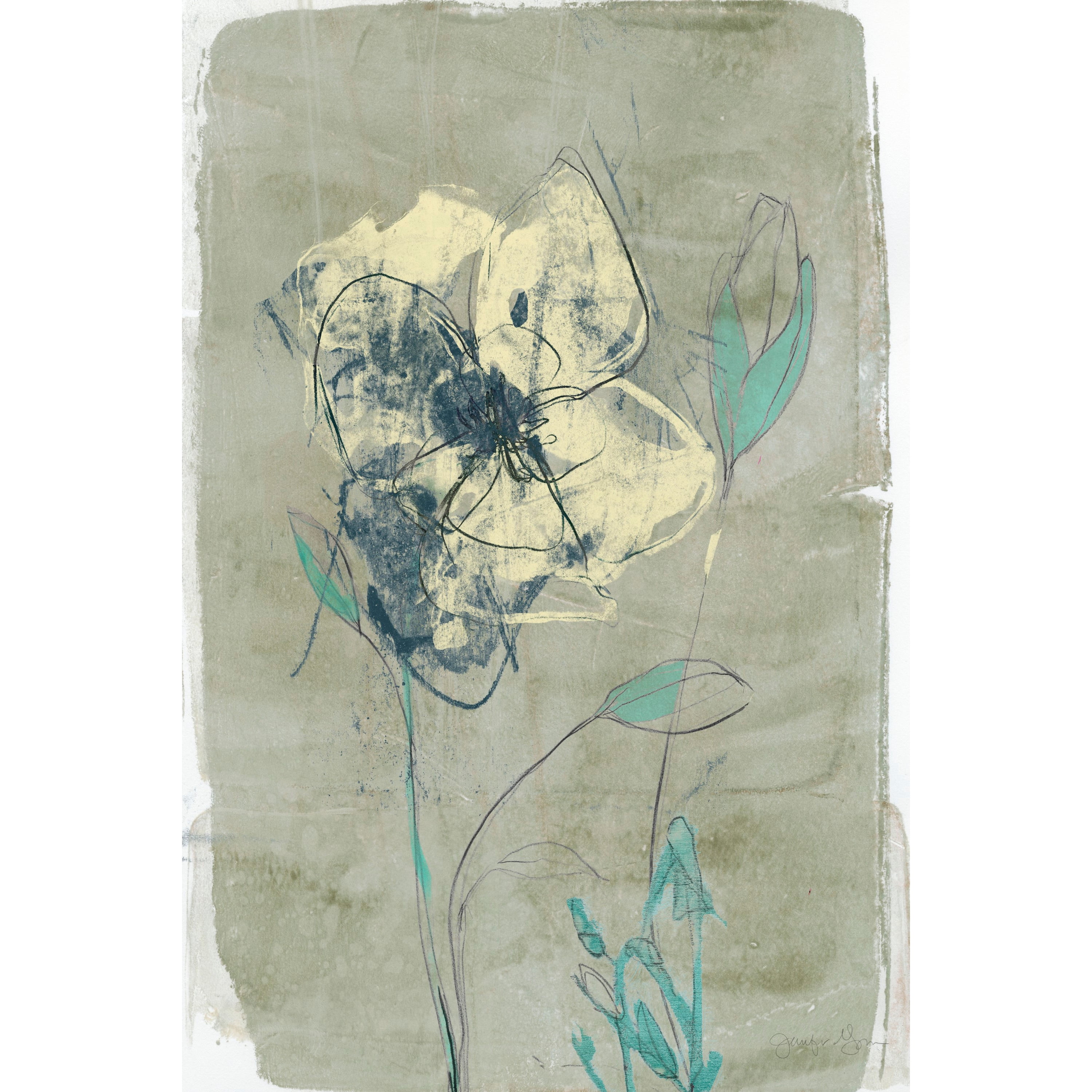 "Floral Vignette IV" Painting Print on Wrapped Canvas