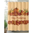 thumbnail image 2 of Fall Happy Thanksgiving Shower Curtain, Autumn Pumpkin Maple Leaf Bathroom Decor Curtains Set with Hooks, Waterproof Fabric Home Accessories， 72X 96 Inch Extra Long, 2 of 6