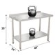 thumbnail image 3 of Yeshouse Mesa de acero inoxidable para preparación y trabajo con protector contra salpicaduras, mesa de cocina resistente con estante inferior ajustable y patas para restaurantes, hogares y hoteles, 3 of 6
