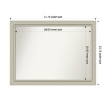 Amanti Art Custom Wall and Bathroom Mirror (23.75 x 31.75 in.), Romano Silver Narrow Frame