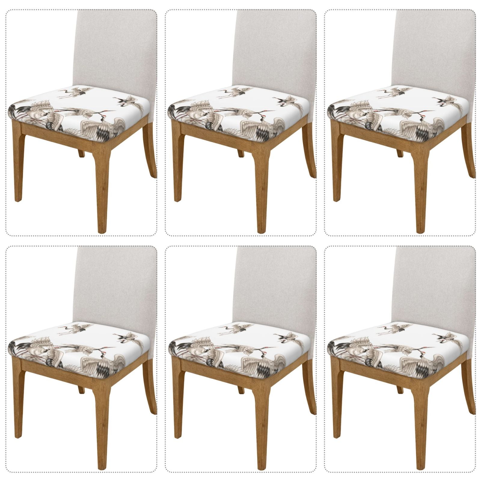 Rateoe Autumn Floral Deer Pattern Square Couch Cushion Covers, Sofa Furniture Protector Slipcover with Bottom Tie rope, Soft Non-Slip Non-Wrinkle Non-Sticky-Six Piece