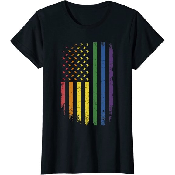 LGBTQ Pride Month US American Rainbow Flag for Equal Rights T-Shirt