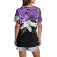 thumbnail image 3 of Womens Plus Size Tops Summer Short Sleeve T-Shirts Loose Casual Pleated Tunic Tops Dressy Front Ruched Flowy Shirt Cute Floral Print Blouses V Neck Pullover Top for Women, 3 of 7