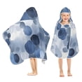 thumbnail image 2 of Watercolor Blue and Gray Dots Hooded Beach Towel Kids Bath Towels Quick Dry for Pool Swiming 50" x 23.5" Microfiber Soft Bathrobe, 2 of 7