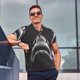 thumbnail image 4 of Balery Black And White Shark Camisa Polo de Hombre con Estampado, de Manga Corta y Tejido Medio, Camisa Tipo Golf Polo-Large, 4 of 6