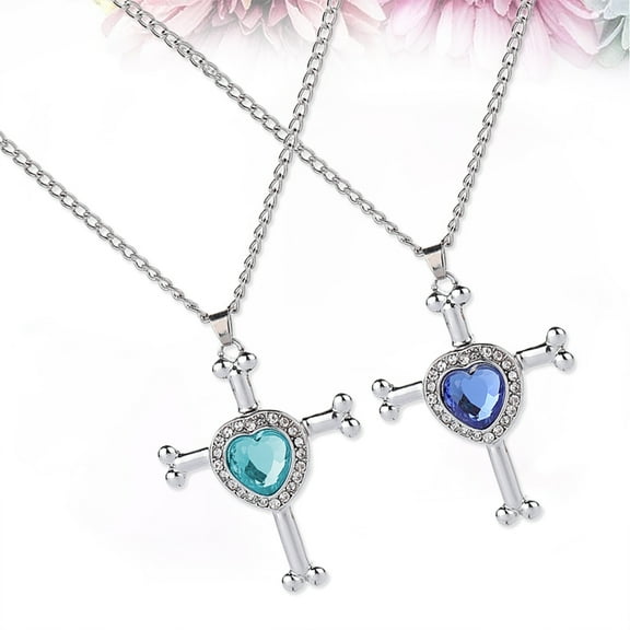 OUNONA Crystal Heart Cremation Urn Necklace Made of Premium Alloy for Storing Ashes with Multi Color