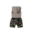thumbnail image 3 of FOCUSNORM Boy?s Summer Fashion Letter Hooded Vest and Camouflage Short Pants, 3 of 8