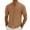 Coffee, variant on Men Mandarin Collar Short Sleeve Linen Shirt Full Button Placket with Chest Pocket Lightweight for Casual and Vacation