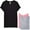 Hot Pink/Black/Heather, variant on Marky G Apparel Women's Fine Jersey V-Neck Longer Length T-Shirt (Pack of 3)