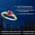thumbnail image 2 of Gem Stone King 10K Yellow Gold Red Moissanite and Lab Grown Diamond Engagement Ring for Women | 1.30 Cttw | Round 6.5MM | Gemstone Birthstone | Size 8, 2 of 7