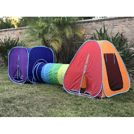 G3ELITE Kids 3 Piece Play Tent & Tunnel Foldable Pop Up Set  Use It Indoor Or Outdoor & Comes with Carry/Storage Bag  (Rainbow)