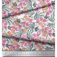 thumbnail image 2 of Soimoi Poly Georgette Fabric & Orchids Floral Print Sewing Fabric Yard 42 Inch Wide, 2 of 3