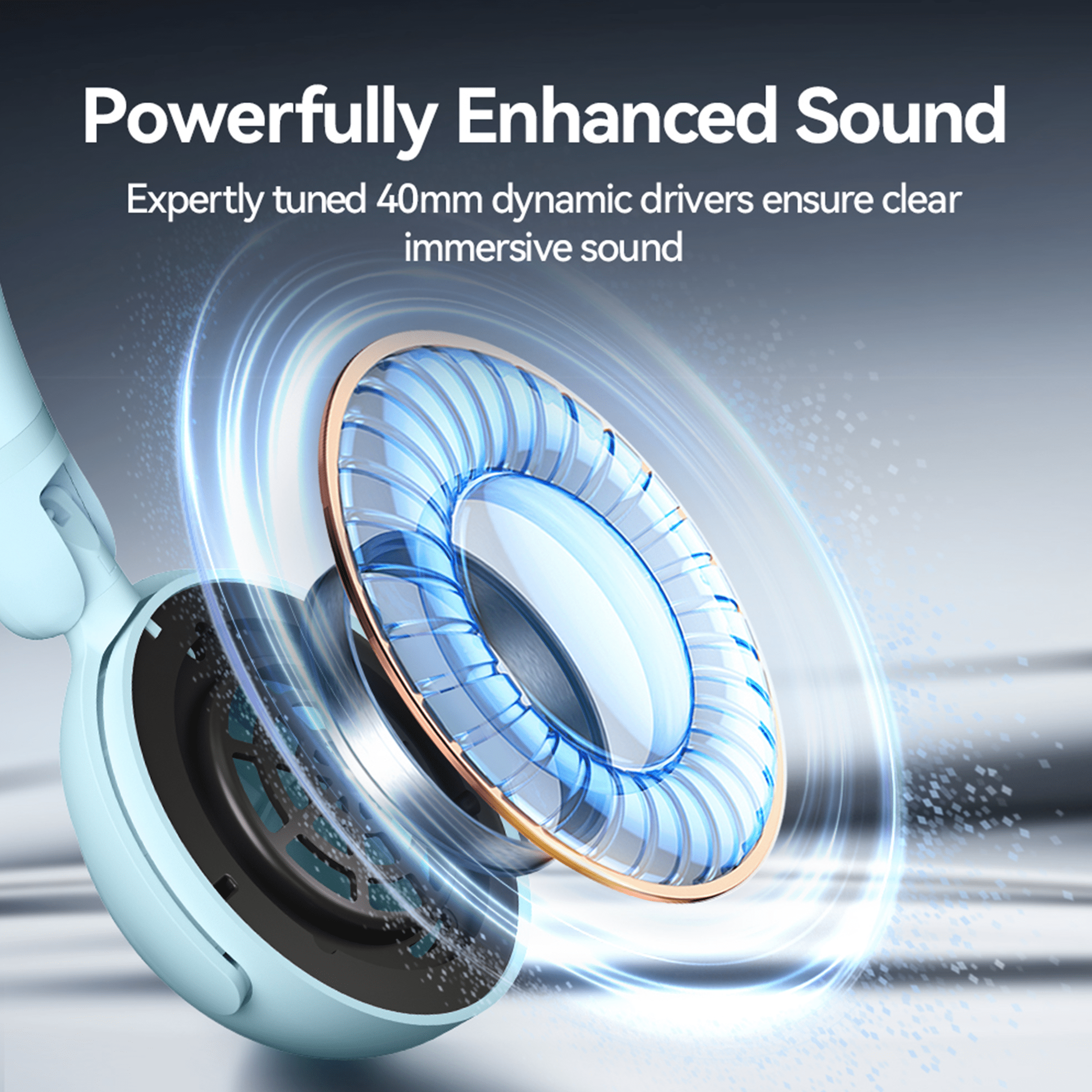 1MORE Sonoflow Mini HQ20 Noise Cancelling Bluetooth over-Ear Headphones, Blue