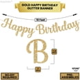 thumbnail image 2 of Cartel de cumpleaños KatChon Cursive Glitter dorado de 3 m de largo, 2 of 9