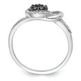 thumbnail image 2 of White Sterling Silver Ring Band Themed Diamond Round Black, 2 of 6