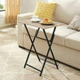 thumbnail image 2 of CIATRE 2-Piece Folding TV Tray Table Noassembly Required Portable Sofa Side Table, Industrial Snack Table for Small Spaces, Space-Saving Easy to Fold Wood Rustic Brown and Black, 2 of 6