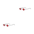 thumbnail image 3 of Decodeary Lunettes de Décoration Femmes Uv400 pour un Look Élégant et Accrocheur Protection Solaire Rouge 2Set, 3 of 6