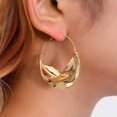 thumbnail image 5 of 1 par (oro) Pendientes geométricos Pendientes colgantes de gota irregulares vintage Pendientes de gota de círculo dorado Pendientes exagerados punk Joyería para mujeres y niñas, 5 of 5