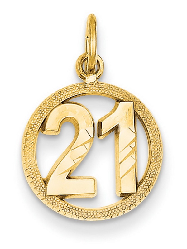 Kevin Jewelers 14k Yellow Gold Sweet Age 21 Birthday in A Circle